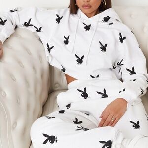 Missguided X Playboy Cropped Hoodie